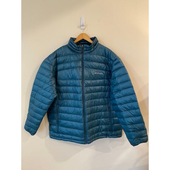 Columbia Men’s Jacket XXL Blue Omni-Heat Puffer Insulated Lightweight Nylon - Picture 1 of 13